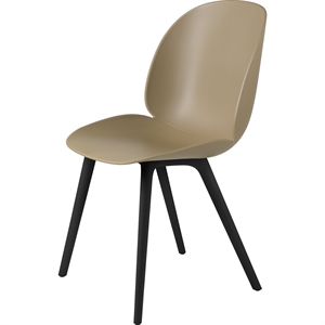 GUBI Beetle Dining Table Chair Black Plastic Base/ Pebble Brown