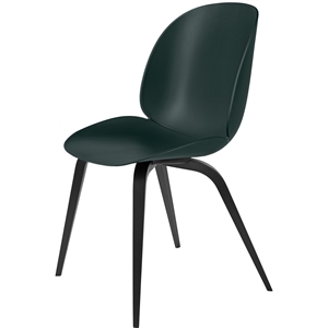 GUBI Beetle Dining Chair Wooden Base Black Stained Beech Semi- Mat/ Dark Green