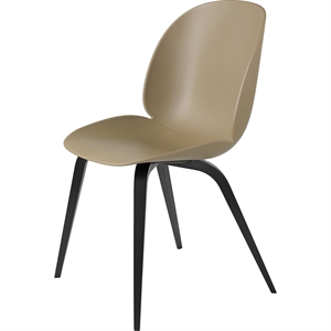 GUBI Beetle Dining Chair Wooden Base Black Stained Beech Semi- Mat/ Pebble Brown
