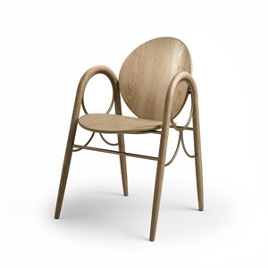 Brdr. Krüger Arcade Dining Chair Veneer With Brass Metal and Oak Frame