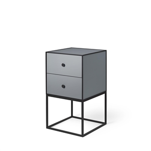Audo Frame 35 Side Table With 2 Drawers Dark Grey