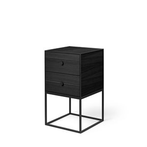 Audo Frame 35 Side Table With 2 Drawers Black Ash Wood