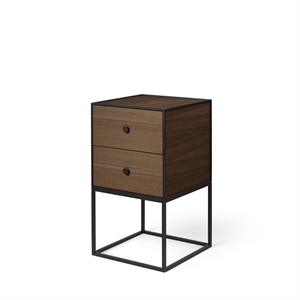 Audo Frame 35 Side Table With 2 Drawers Smoked Oak