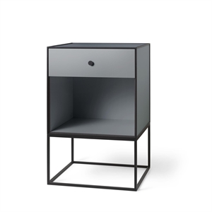 Audo Frame 49 Side Table With 1 Drawer Dark Grey