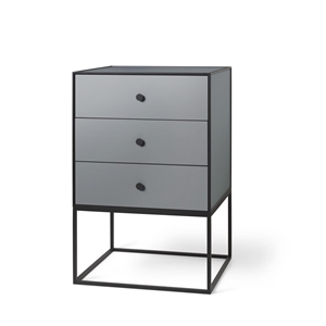 Audo Frame 49 Side Table With 3 Drawers Dark Grey