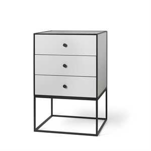 Audo Frame 49 Side Table With 3 Drawers Light Gray