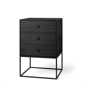 Audo Frame 49 Side Table With 3 Drawers Black Ash Wood