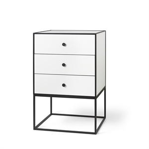 Audo Frame 49 Side Table With 3 Drawers White