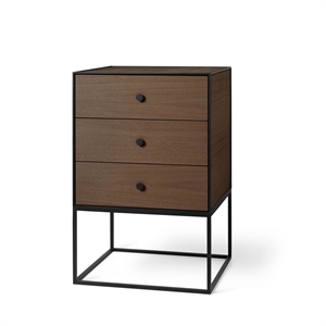 Audo Frame 49 Side Table With 3 Drawers Smoked Oak