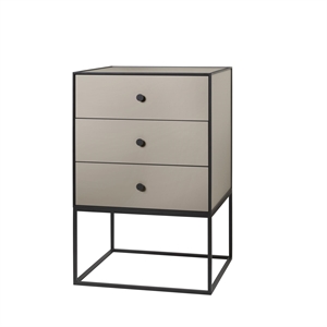 Audo Frame 49 Side Table With 3 Drawers Sand