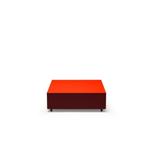 Established & Sons Bloc Coffee Table With Drawer L85 Bright Red/Burundy/Clay