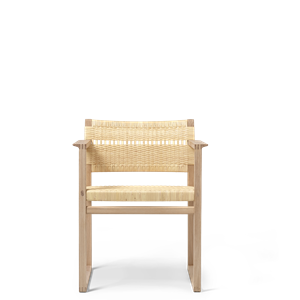 Fredericia Furniture BM62 Dining Table Chair w. Armrest Linen Webbing/Oiled Oak