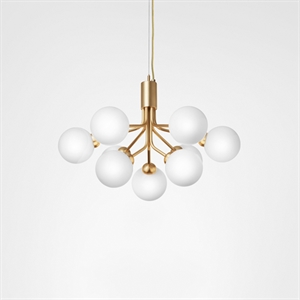 Nuura Apiales 9 Chandelier Brass and Opal Glass