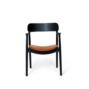 Bent Hansen Asger Dining Table Chair Upholstered Black Beech/Ranchero Whiskey