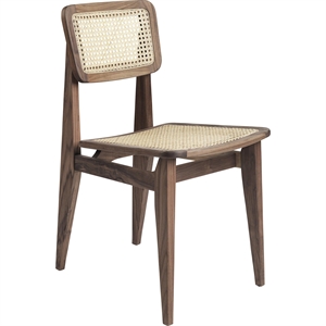 GUBI C-Chair Dining Table Chair French Wicker/American Walnut