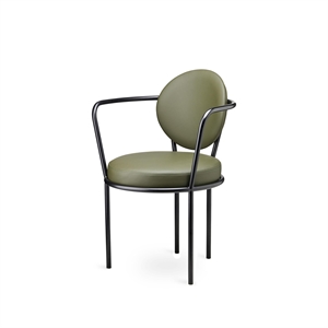 Design By Us Casablanca Dining Table Chair Leather Upholstered Black/ Green