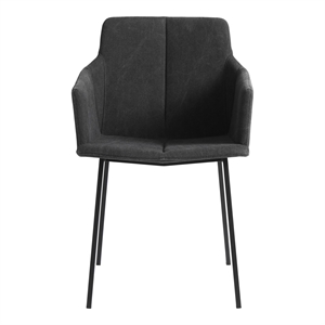 Muubs Chamfer Dining Table Chair with Armrests Anthracite/ Black