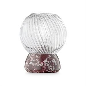 Design By Us Twist Of Marble Candlestick Burgundy/ Clear