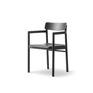 Fredericia Furniture Post Dining table chair M. Armrests Black