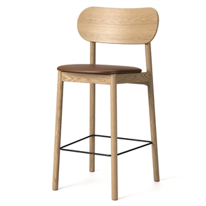 Decotique Elephant Bar Stool Natural Oak/Brown Leather
