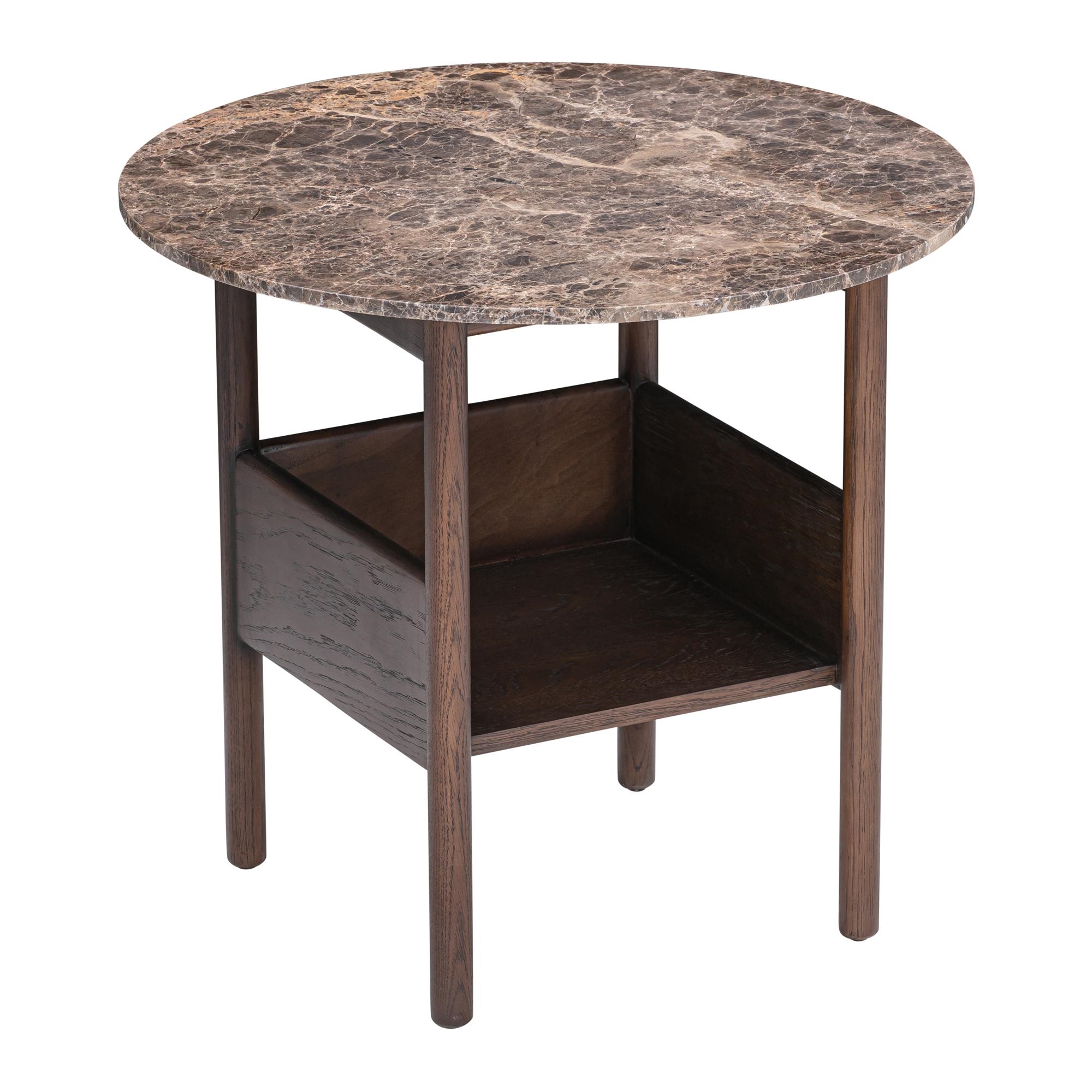 Wendelbo Collect Side Table Ø60 Emperador Marble/Dark Brown Oak