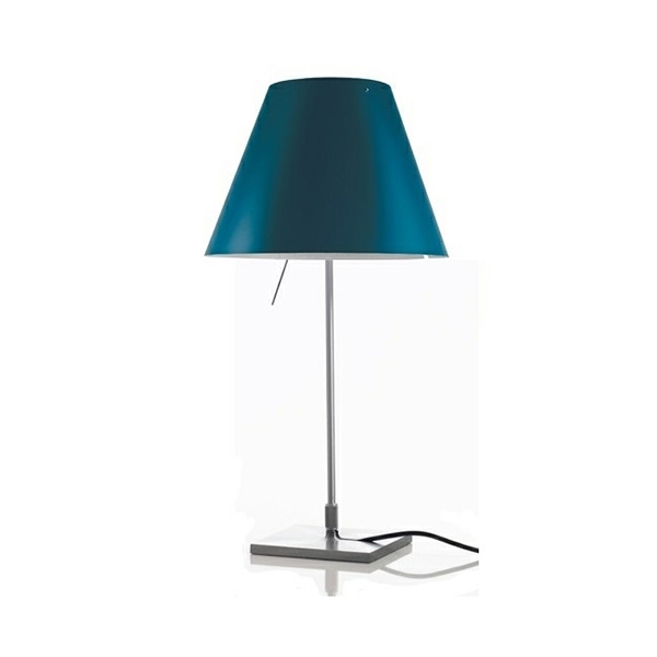 Luceplan Costanzina Table Lamp Alu/Petroleum Blue Free Shipping!