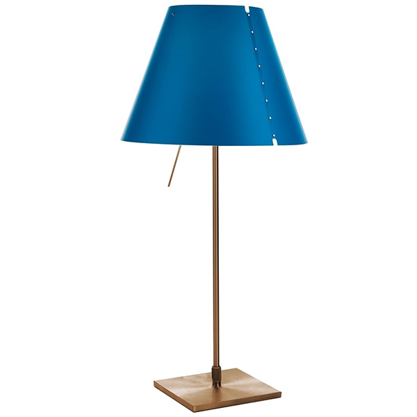 Luceplan Costanzina Table Lamp Brass/Petroleum Blue Free Shipping!