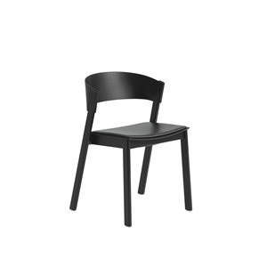 Muuto Cover Dining Chair Black Leather/ Black