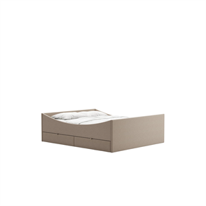 Rye Sleep Curved Bed Frame With 4 Drawers 140x210 Dark Brown