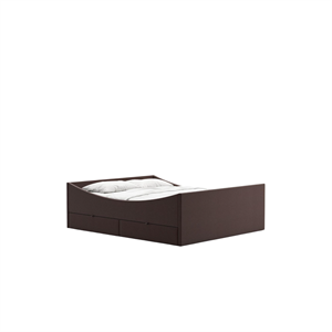 Rye Sleep Curved Bed Frame With 4 Drawers 150x200 Dark Brown
