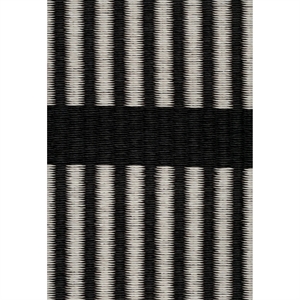 Woodnotes Cut Stripe Carpet 170x240 Paper Yarn/Black Stone