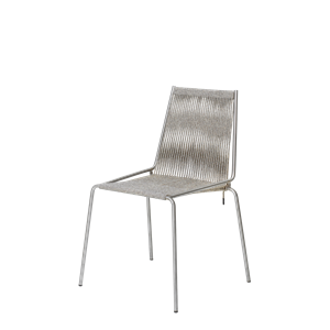 Thorup Copenhagen Noel Dining Table Chair Stainless Steel/ Gray Wool