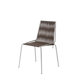 Thorup Copenhagen Noel Dining Table Chair Stainless Steel/ Dark Gray Wool