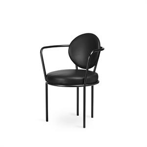 Design By Us Casablanca Dining Table Chair Leather Upholstered Black/ Black