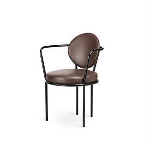 Design By Us Casablanca Dining Table Chair Leather Upholstered Black/ Dark Brown
