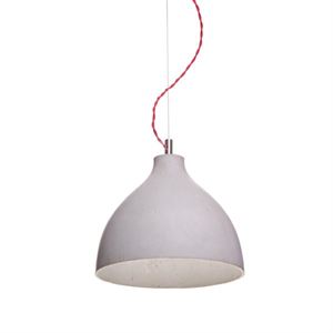 decode Heavy Light Pendant H1 Grey Concrete w. Red Textile Cord
