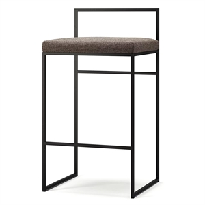 Department Bar Stool With Backrest 80 cm Black/Coastal Shale