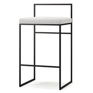 Department Bar Stool With Backrest 80 cm Black/Pacific White
