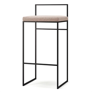 Department Bar Stool With Backrest 90 cm Black/ Pale Rose