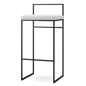 Department Bar Stool With Backrest 90 cm Black/Pacific White