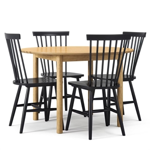 Department Wood Dining Table Set Oak/ Black