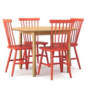 Department Wood Dining Table Set Oak/ Orange