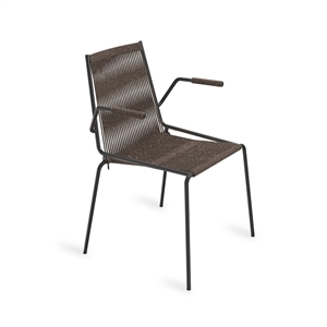 Thorup Copenhagen Noel Dining Chair with Armrests Black/ Dark Gray Wool