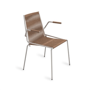 Thorup Copenhagen Noel Dining Chair with Armrests Steel/ Brown Wool