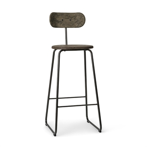 Mater Earth Bar Stool With Backrest 74 cm Coffee Dark