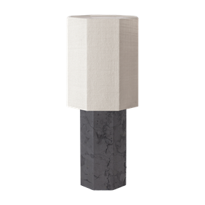 Louise Roe Eight Over Eight Table Lamp Grande Gray Marble/Jute White