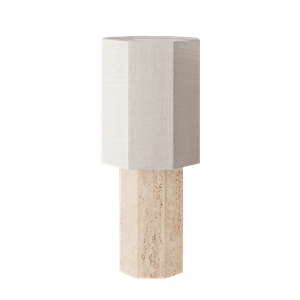 Louise Roe Eight Over Eight Table Lamp Large Travertine/Jute White