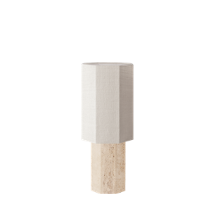 Louise Roe Eight Over Eight Table Lamp Small Travertine/Jute White