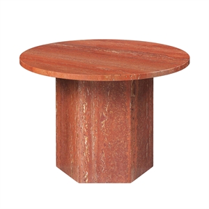 GUBI Epic Coffee Table Round Ø60 Roasted Red Travertine
