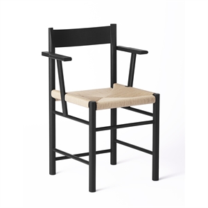 Brdr. Krüger F-Dining Chair With Armrest Ash Wood Black Lacquered